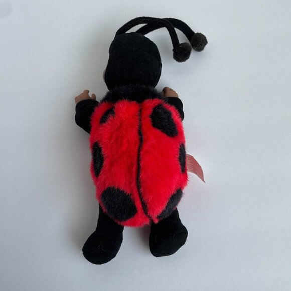 Vintage 1997 Ann Geddes Darker Skin Ladybug Plush Sleeping Doll, Red & Black - Picture 4 of 8